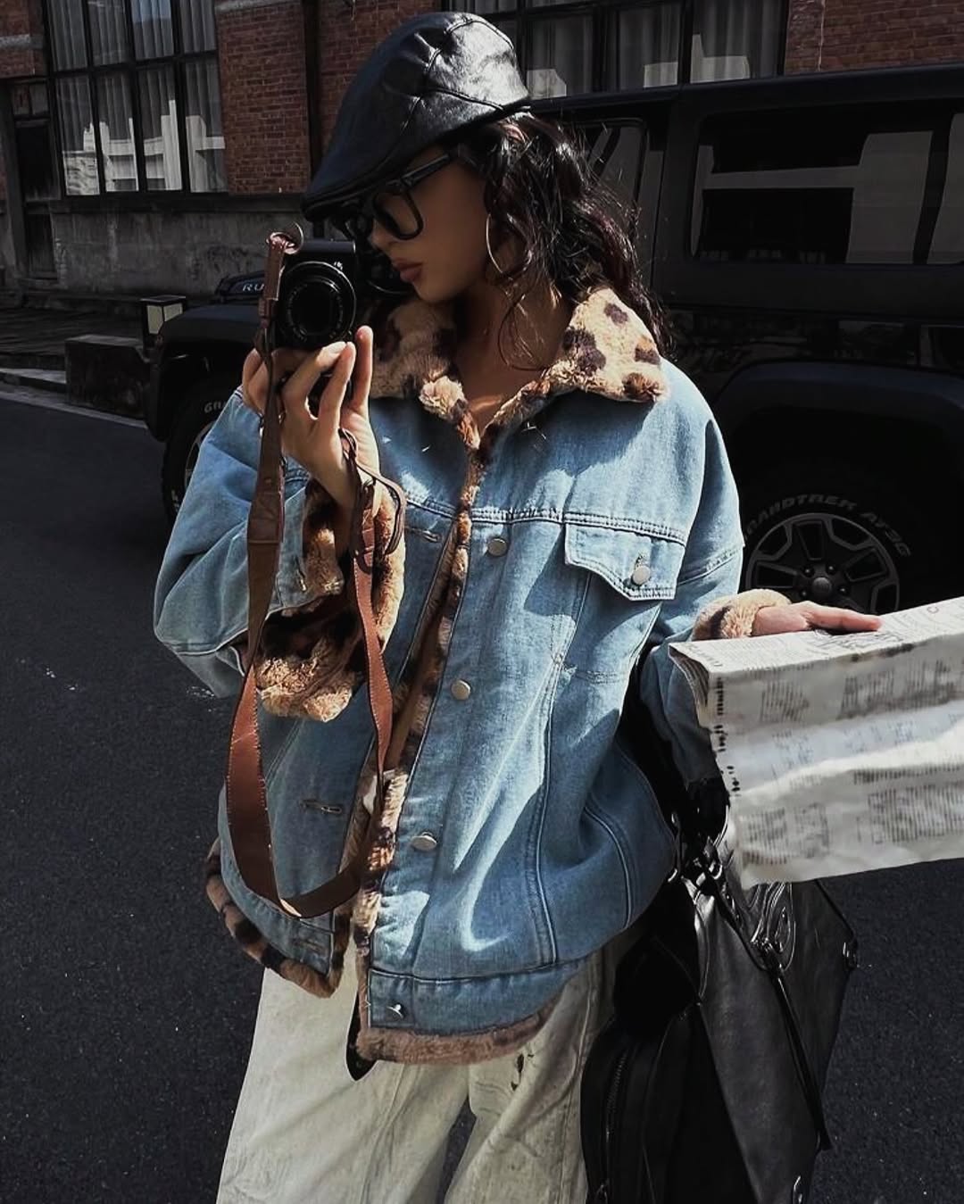 Leopard Denim Jacket