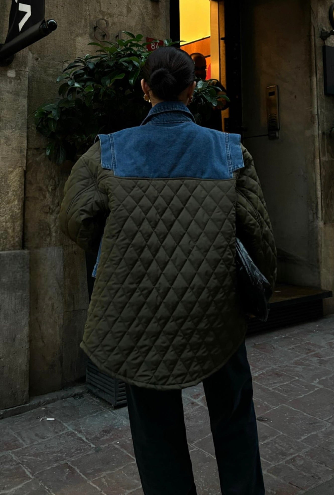 Quilted Oversized Denim Jacket