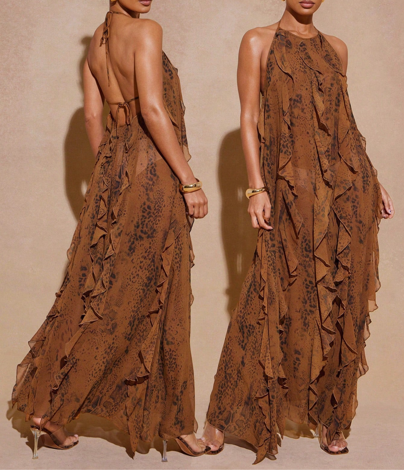 Leopard Ruffles Dress