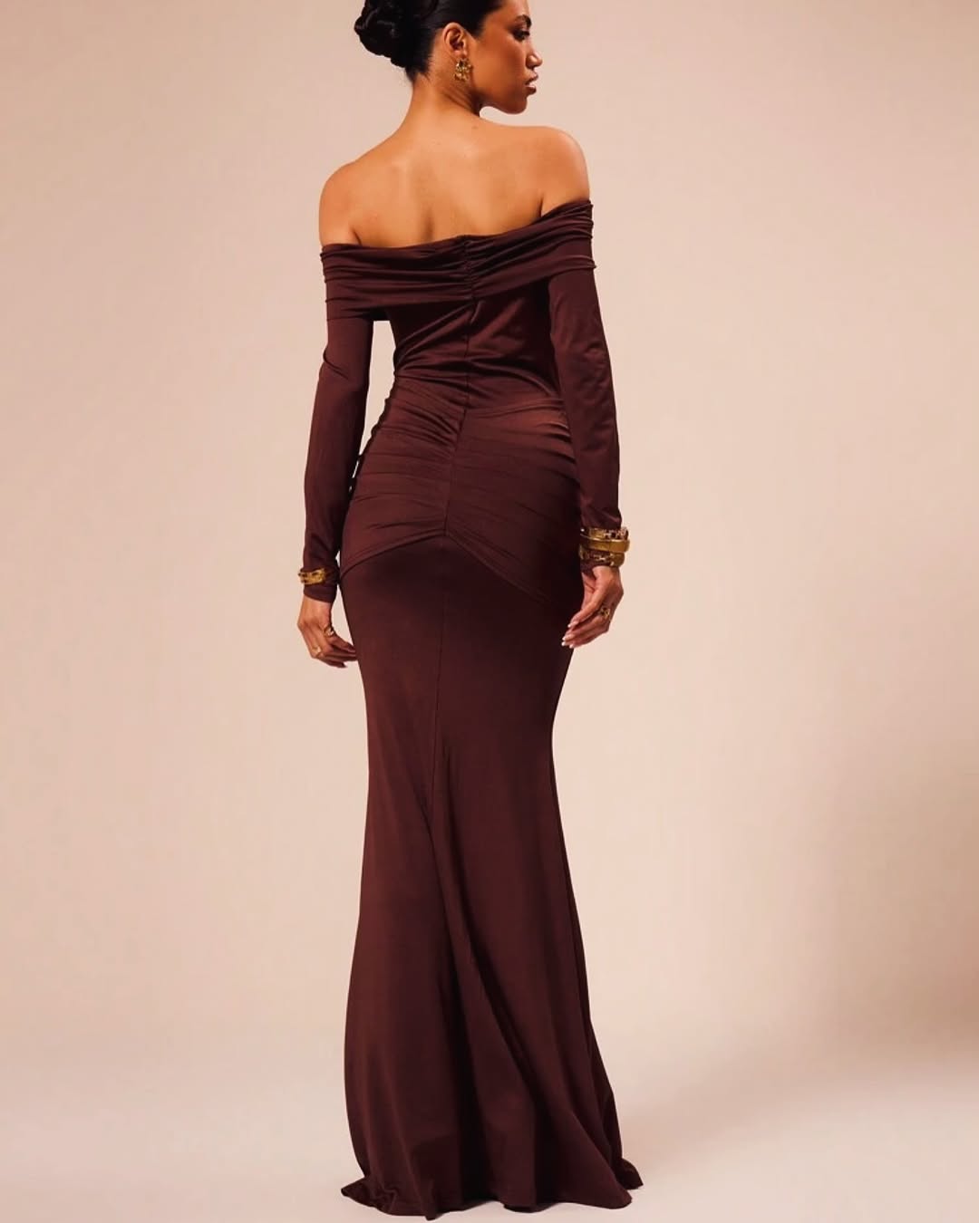 Brown/Gold Maxi Dress