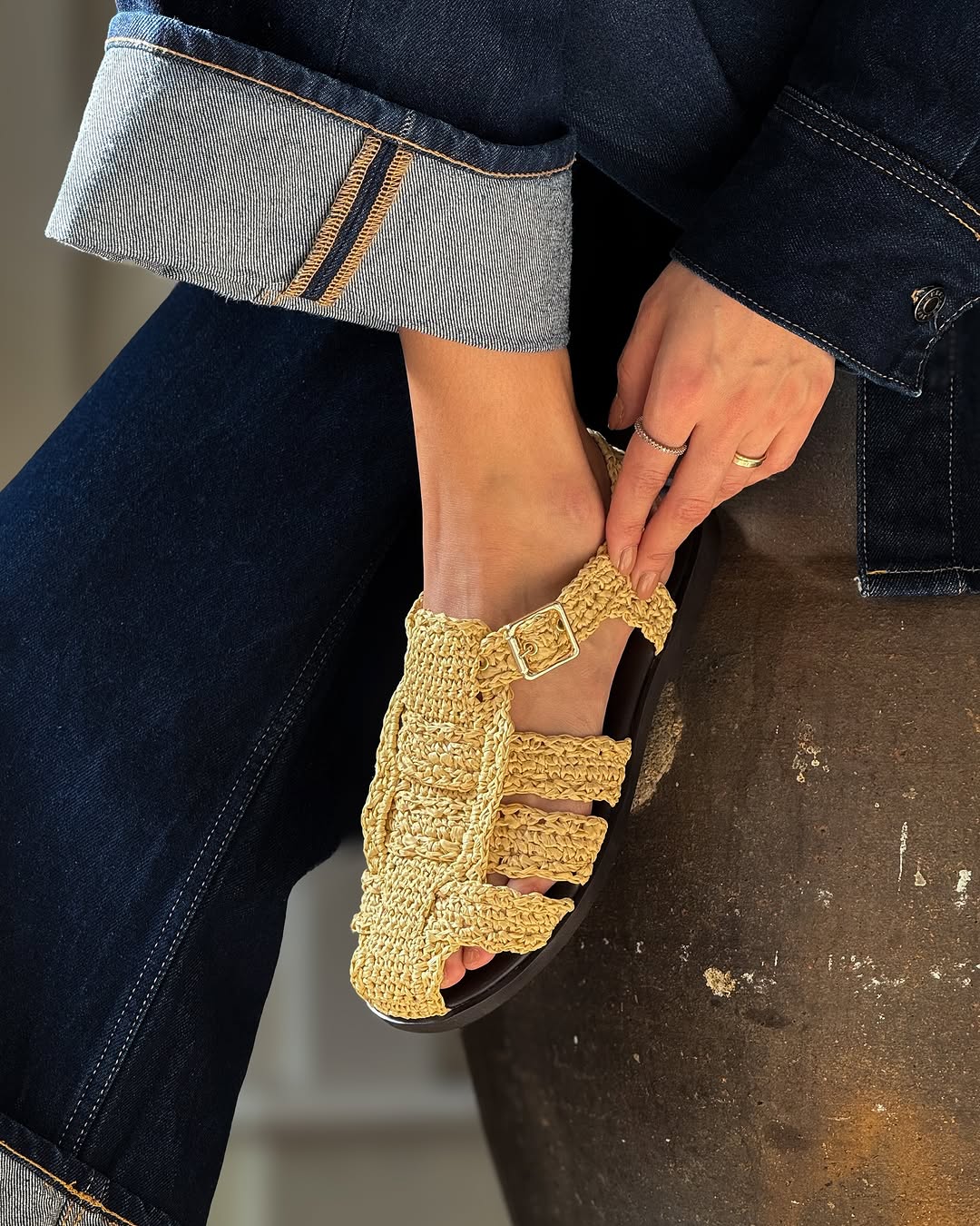 Ramona Straw Knit Sandals