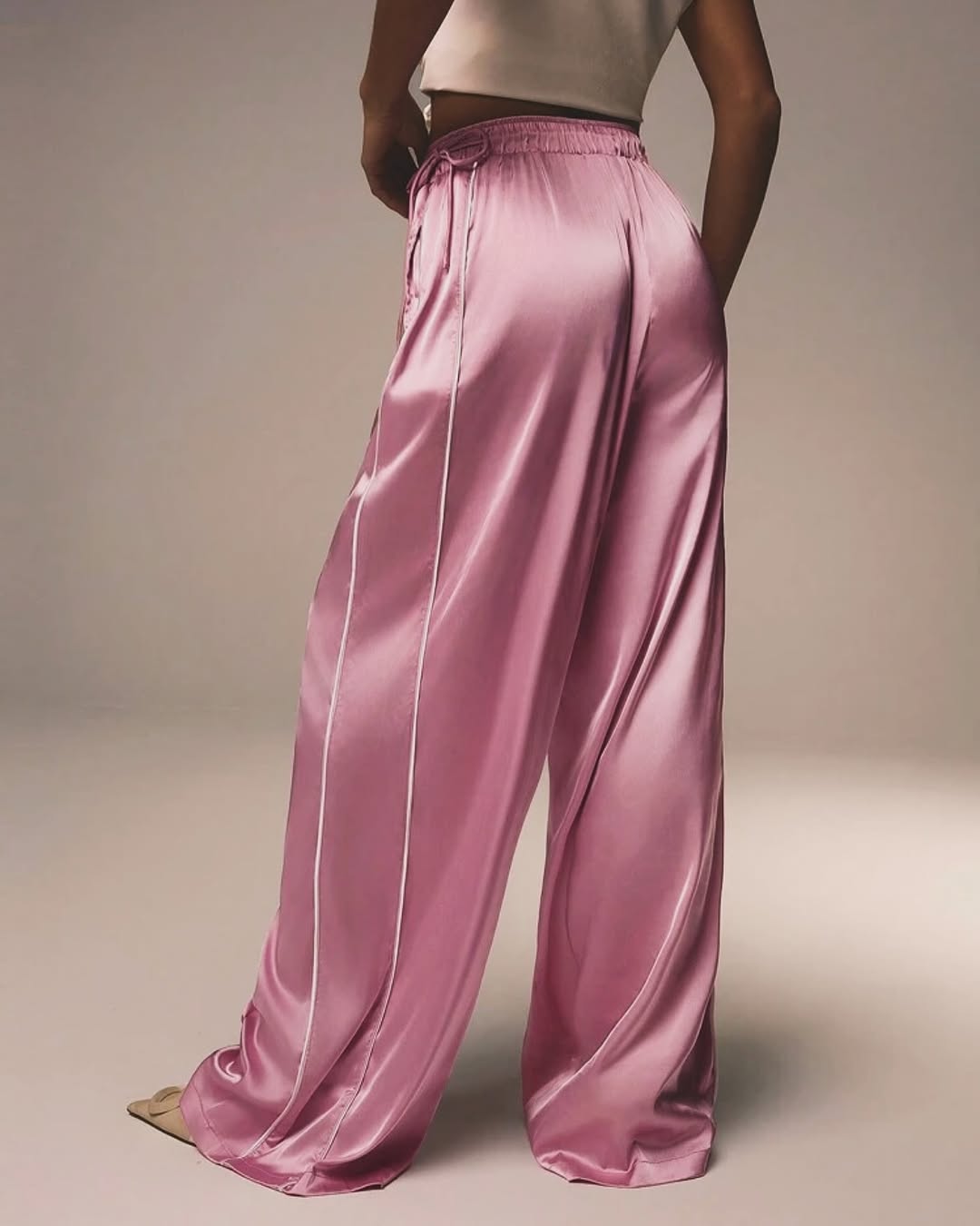 Pink Satin Pants