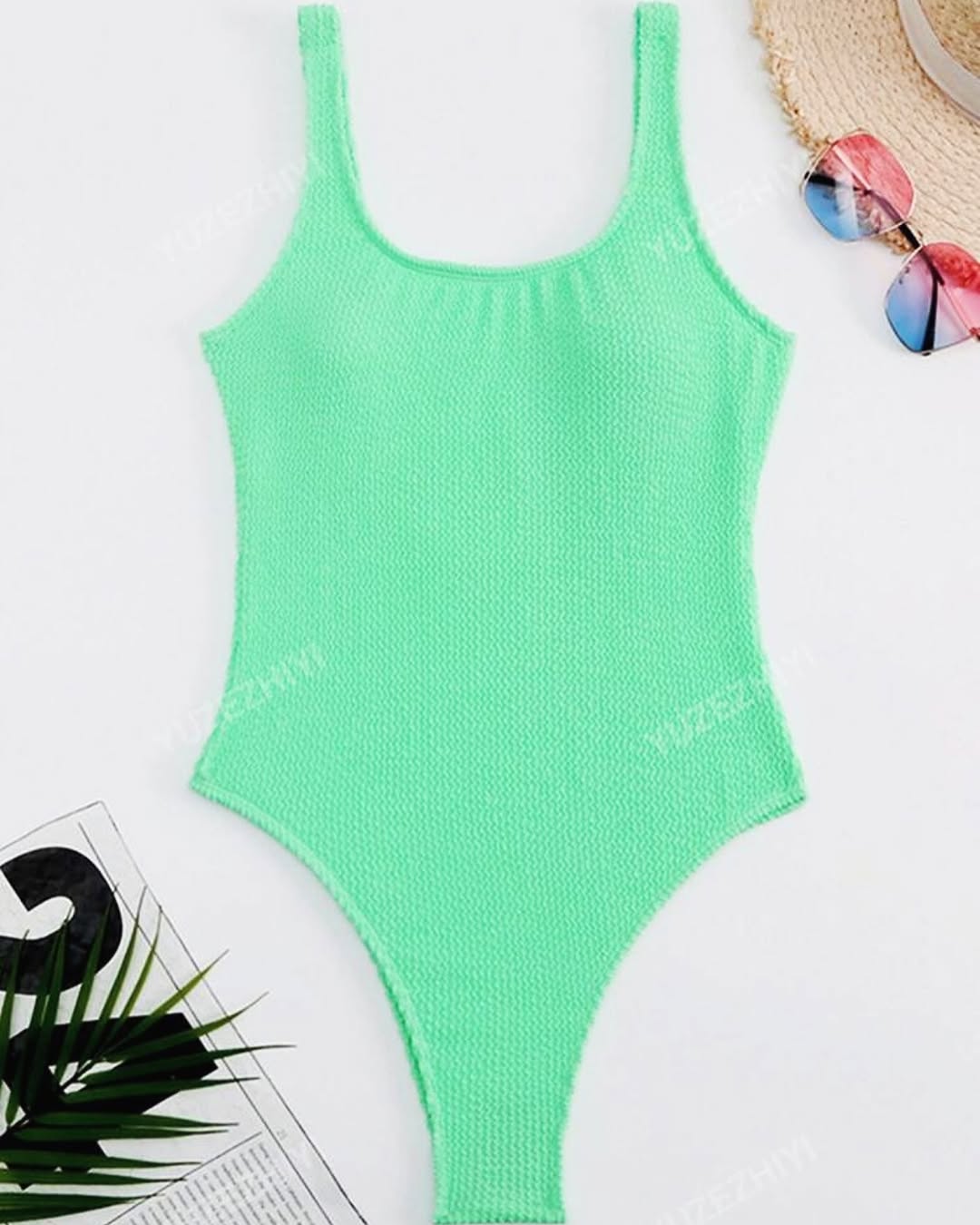Z👙Turquoise French One-Piece