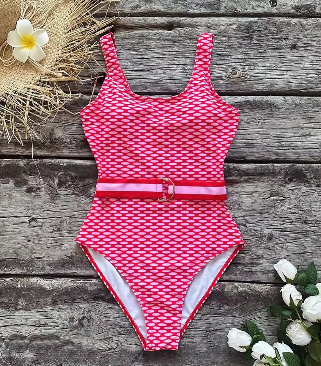 Z👙Pink/Red One-Piece
