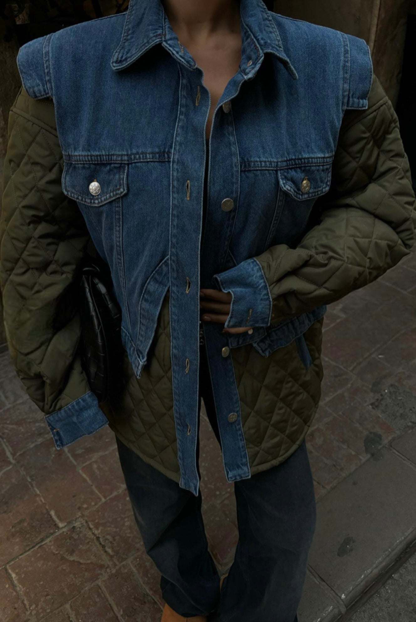 Quilted Oversized Denim Jacket