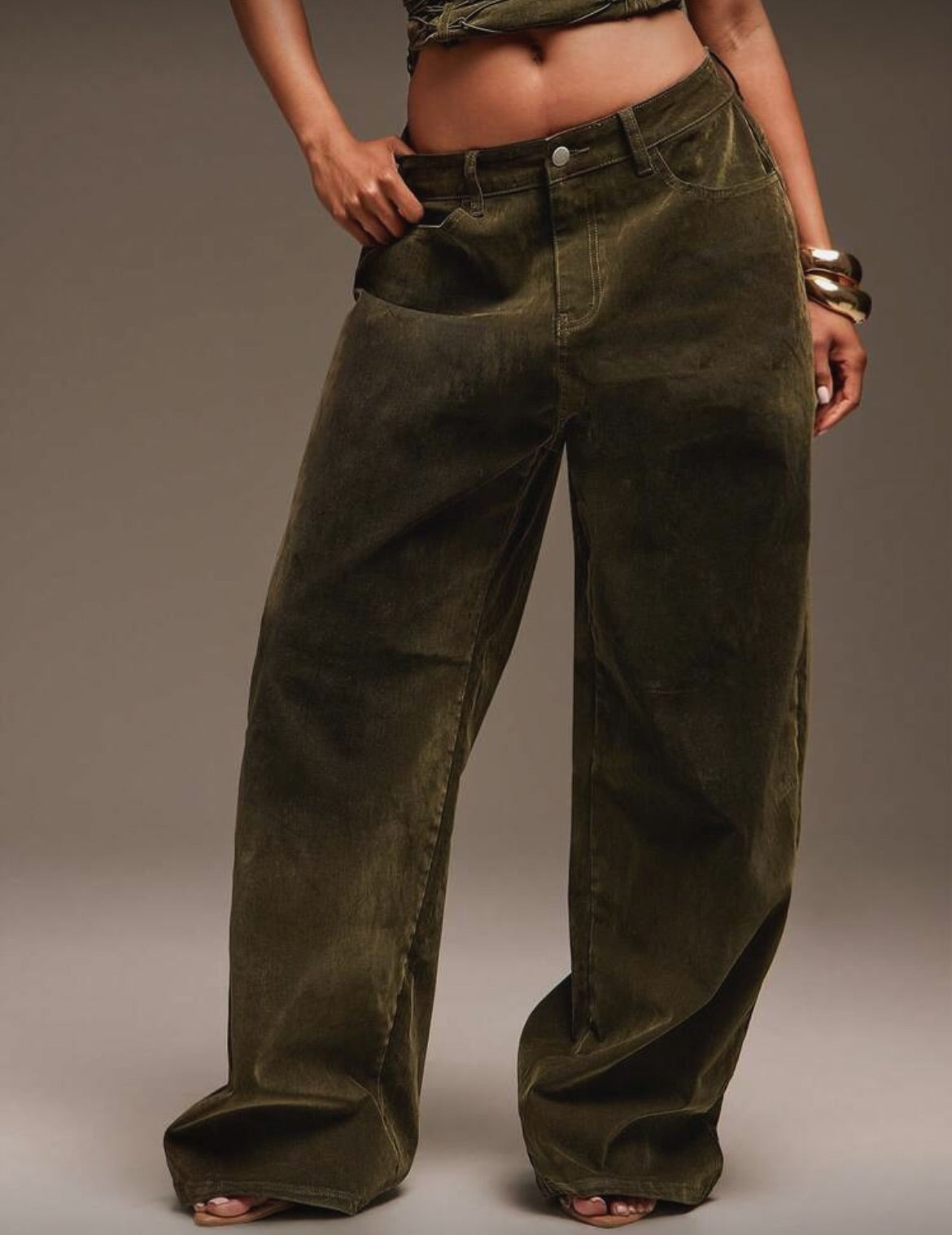 .NEW Velvet Denim Pants