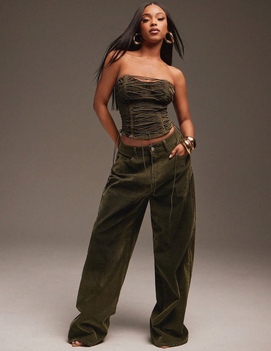 .NEW Velvet Denim Pants