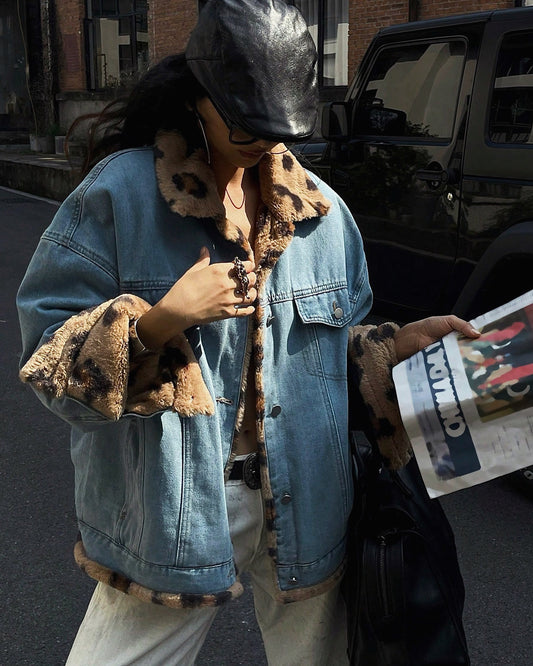 Leopard Denim Jacket