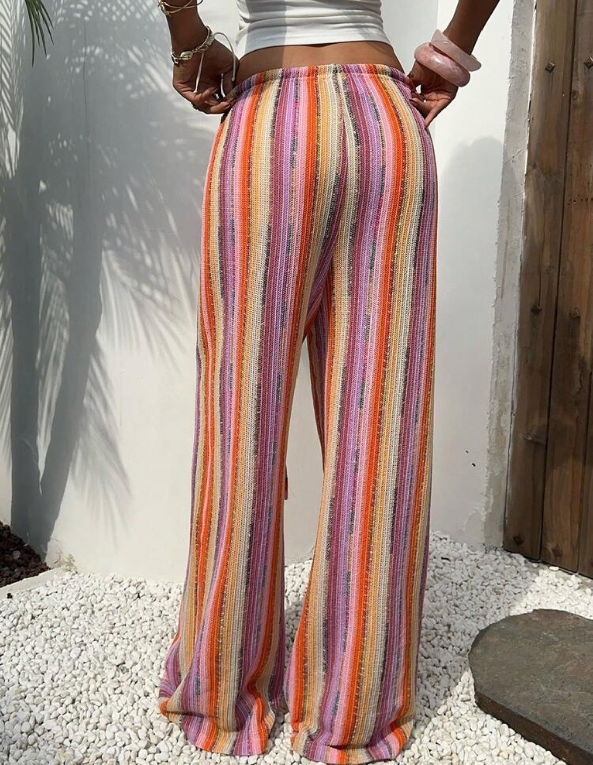Orange Striped Pants