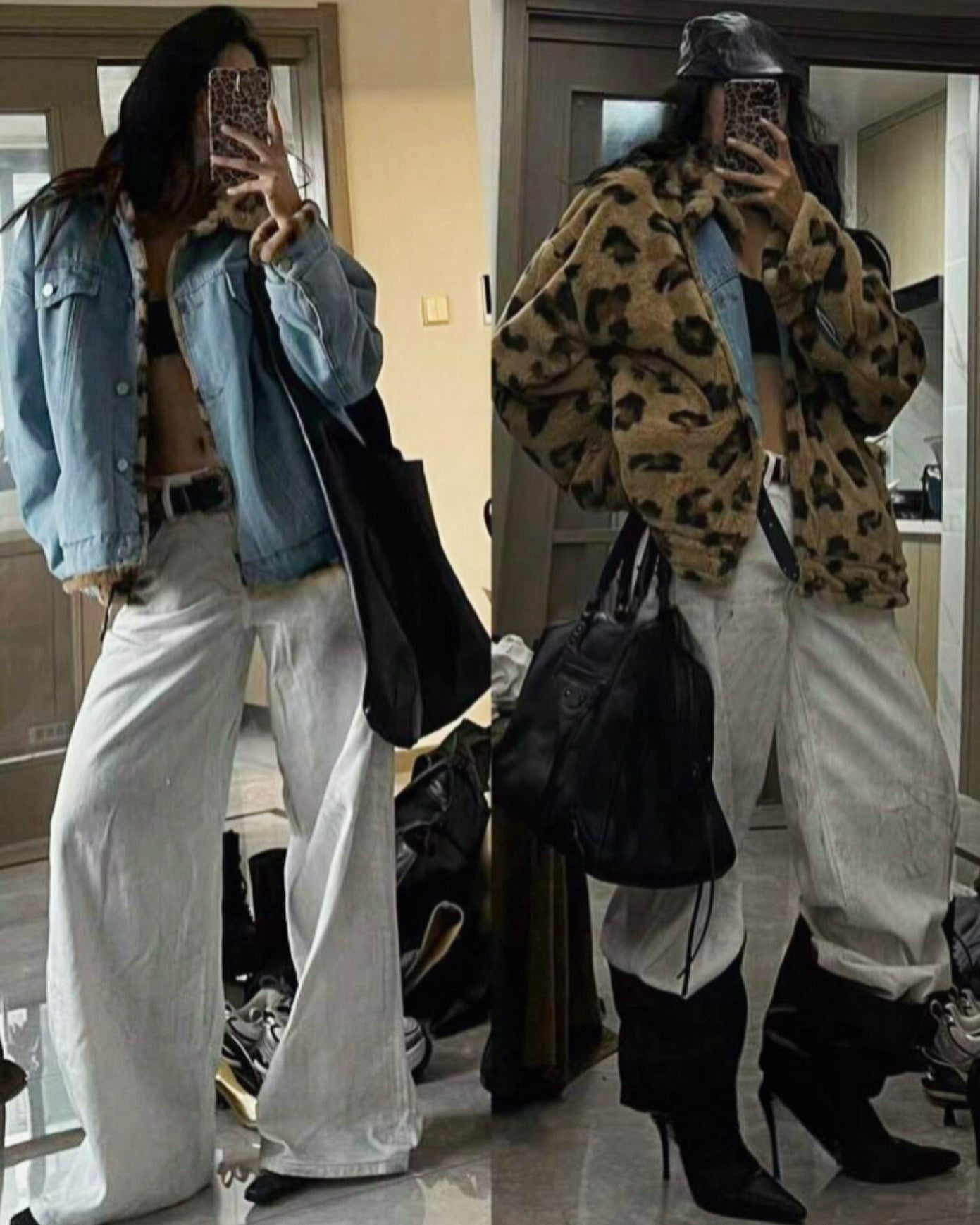 Leopard Denim Jacket