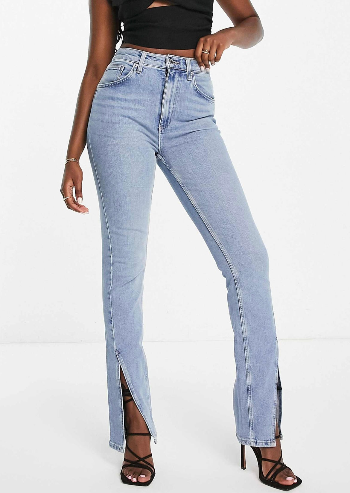 Split Denim Pants