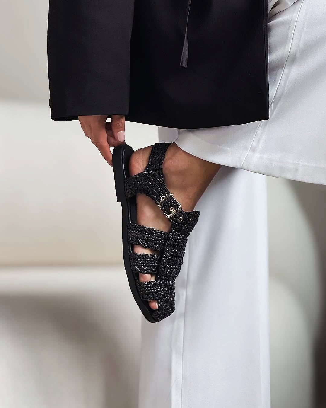 Ramona Straw Knit Sandals