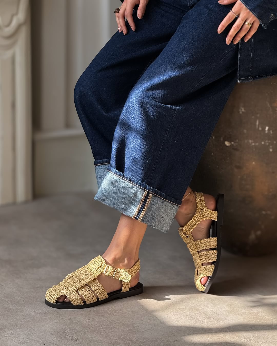 Ramona Straw Knit Sandals