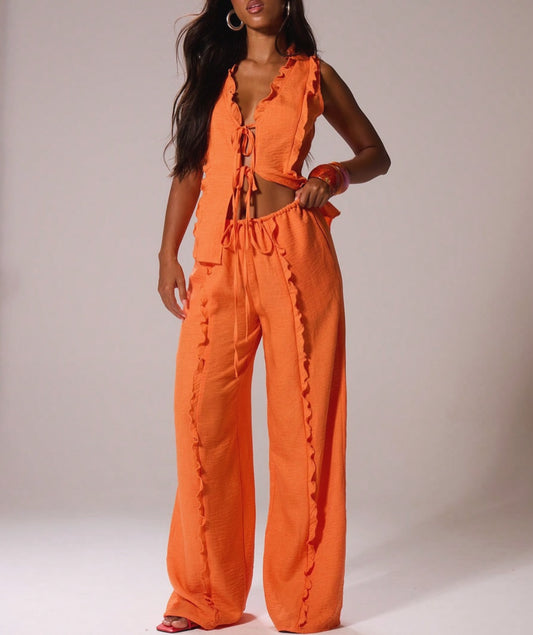Orange Ruffle Set