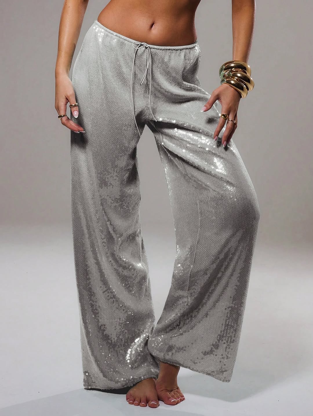 Trendy Sequined Pants