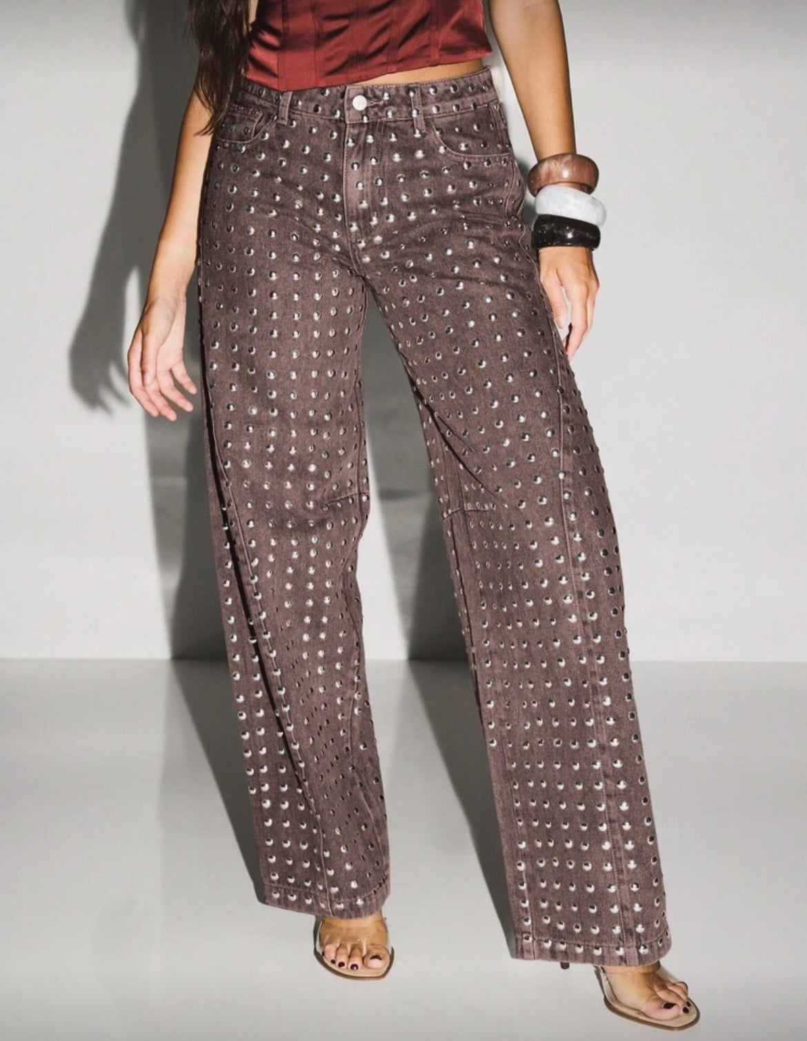 .NEW Studded Denim Pants