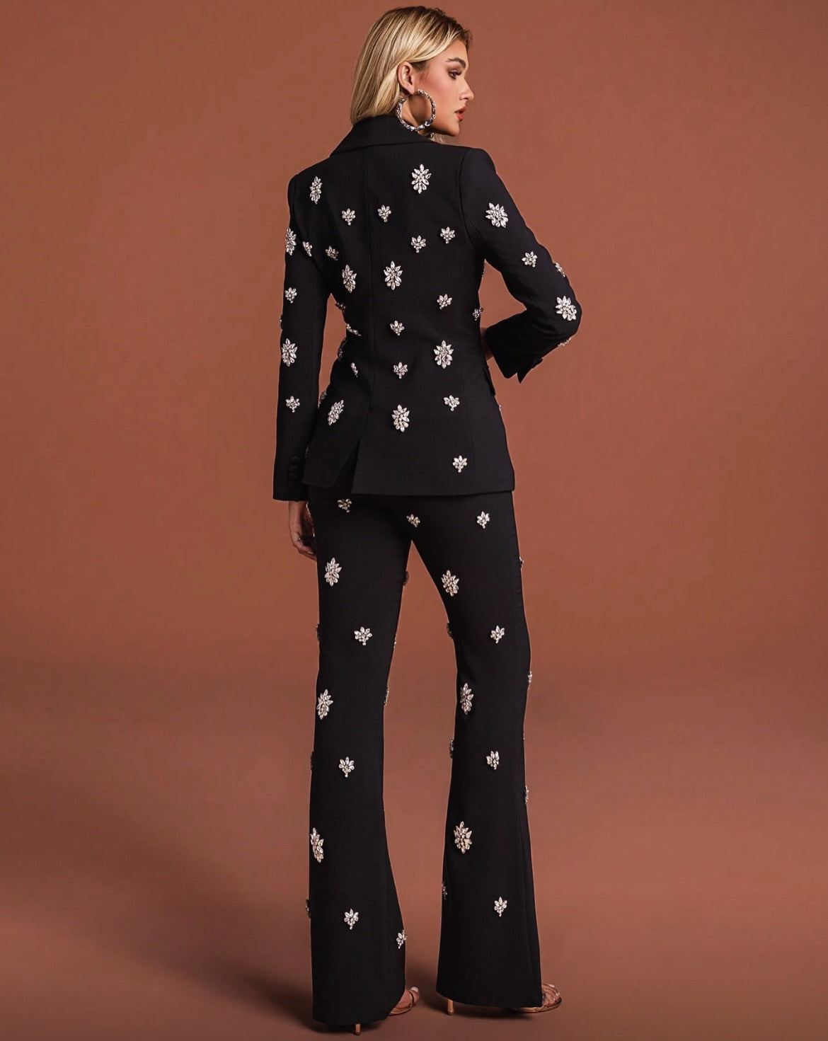 .NEW Embellished Rhinestone Suit