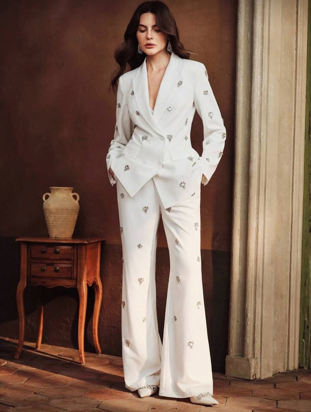 .NEW Embellished Rhinestone Suit