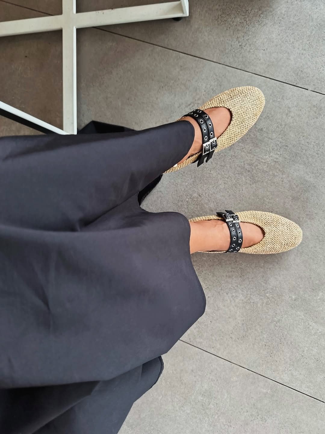 .3⚜️Buckle Straw Ballerinas