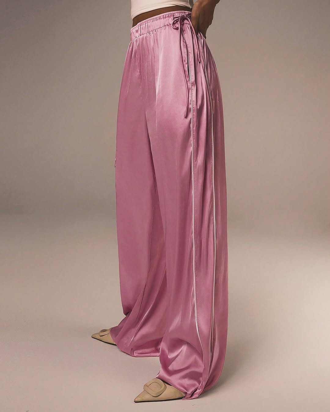 Pink Satin Pants