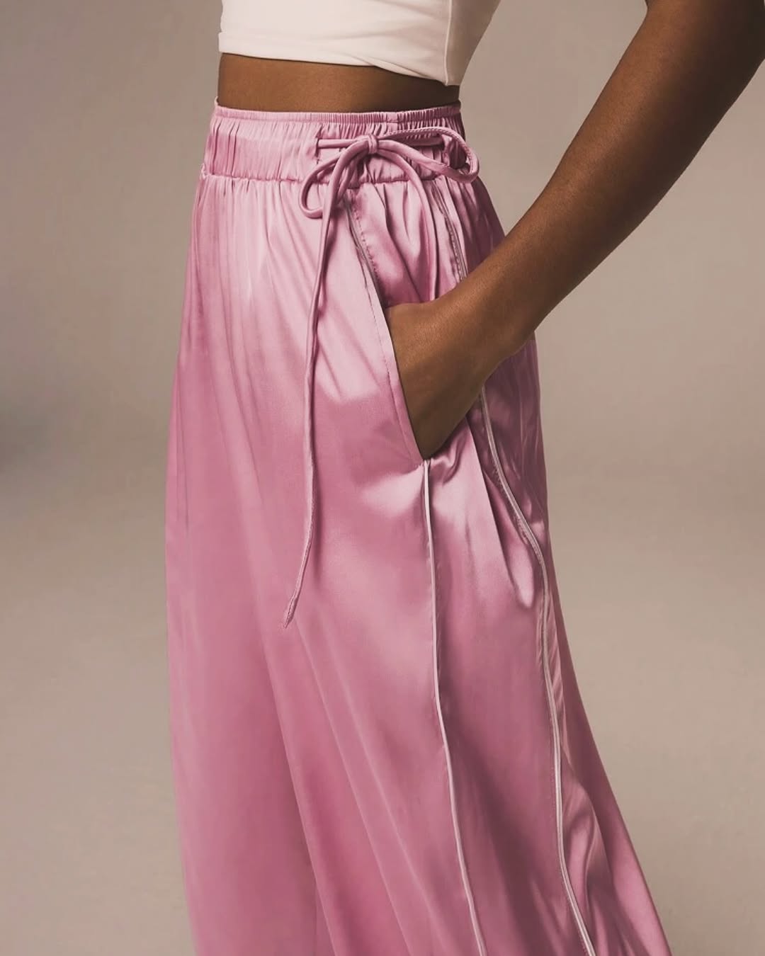 Pink Satin Pants