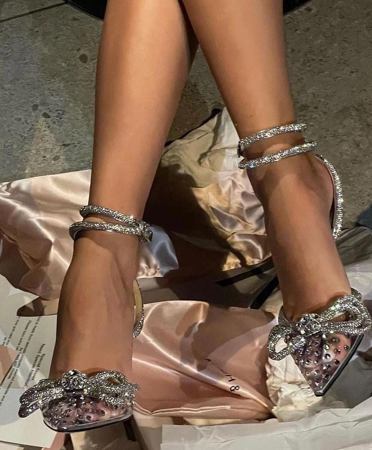 Silver Rhinstones Heels