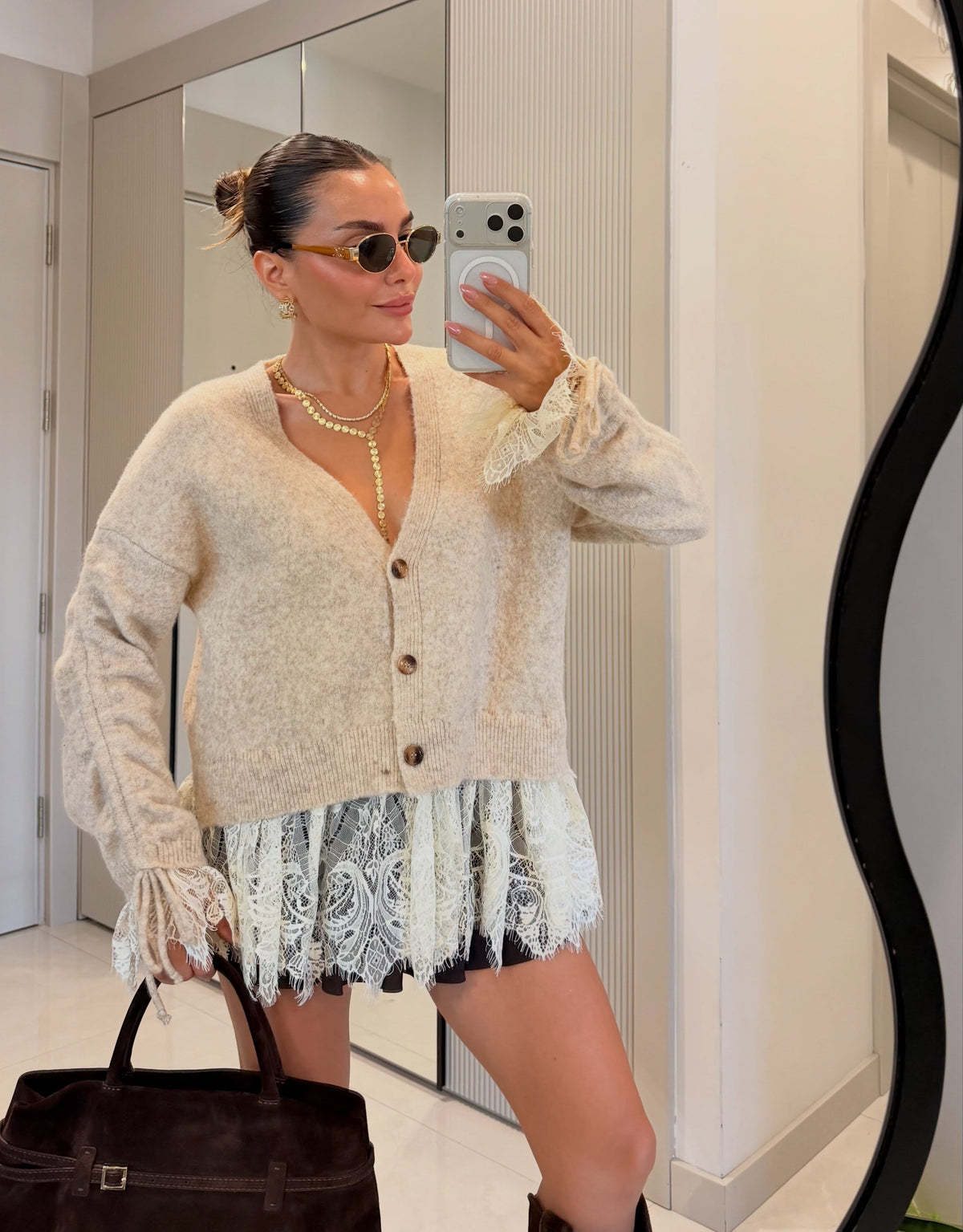 .NEW Lace Trim Cardigan