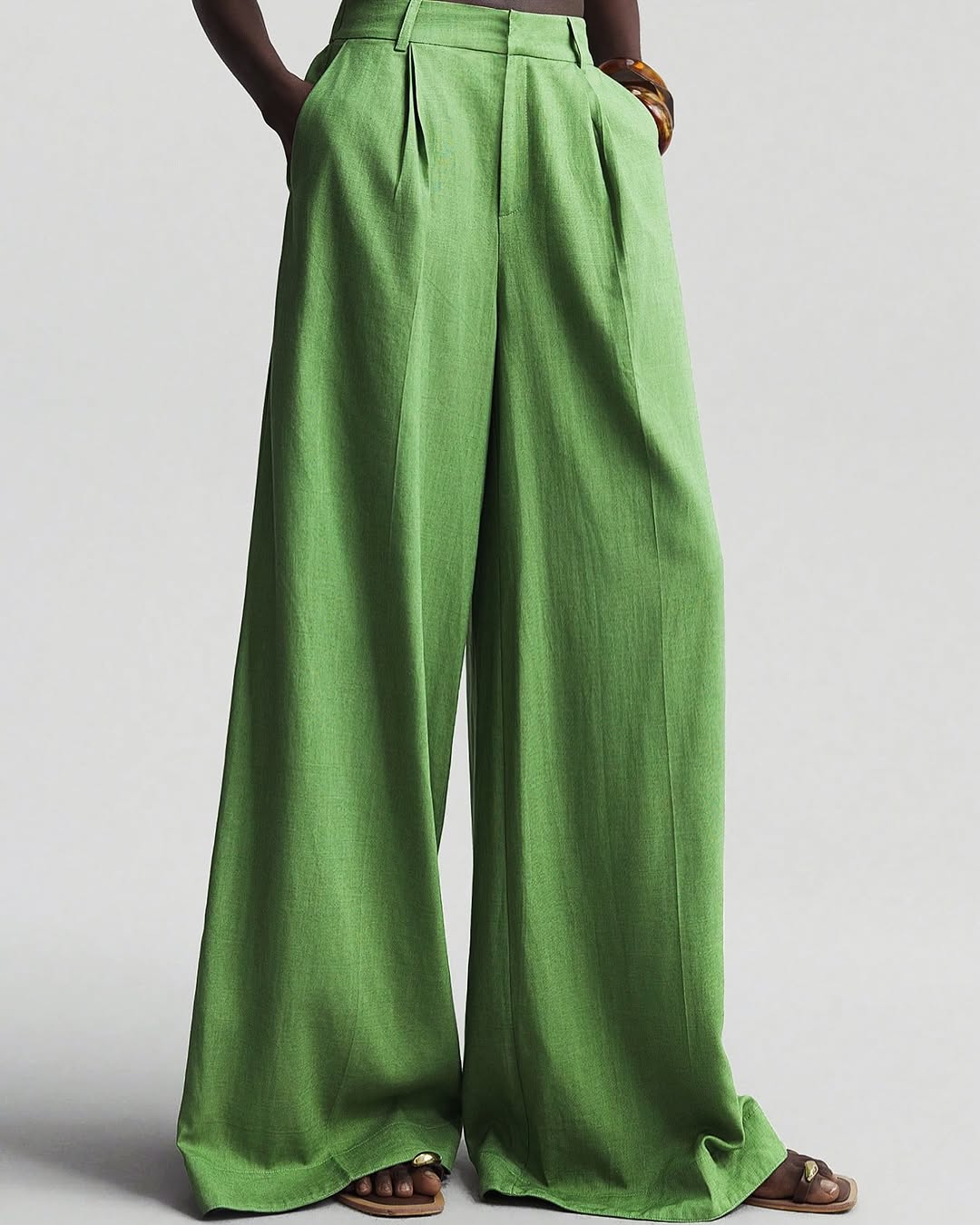 Green Linen Pants