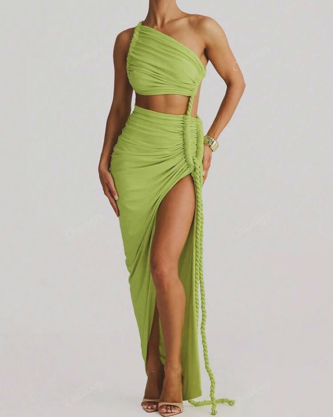Braided Green Dress