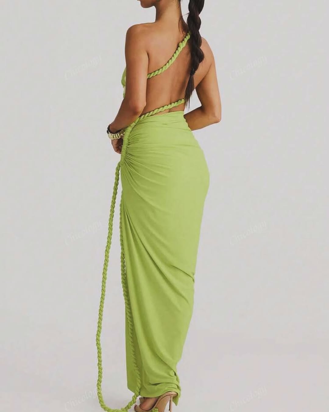 Braided Green Dress